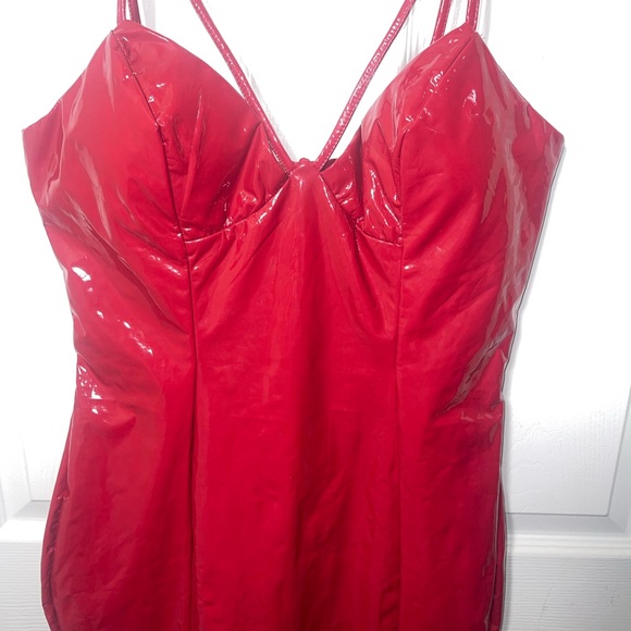Leather red dress - Picture 5 of 5